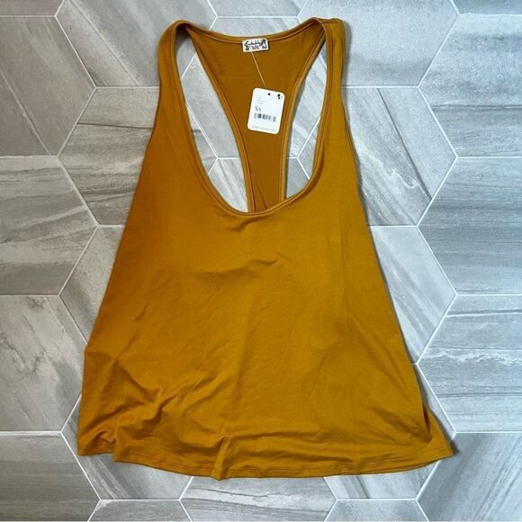 Free People Everyday Tank Top Robin Mustard Yellow Size X-Small - Picture 4 of 5